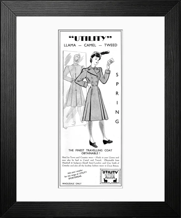 Framed Print : Utility travelling coat, 1941 Framed Print : Utility travelling coat, 1941