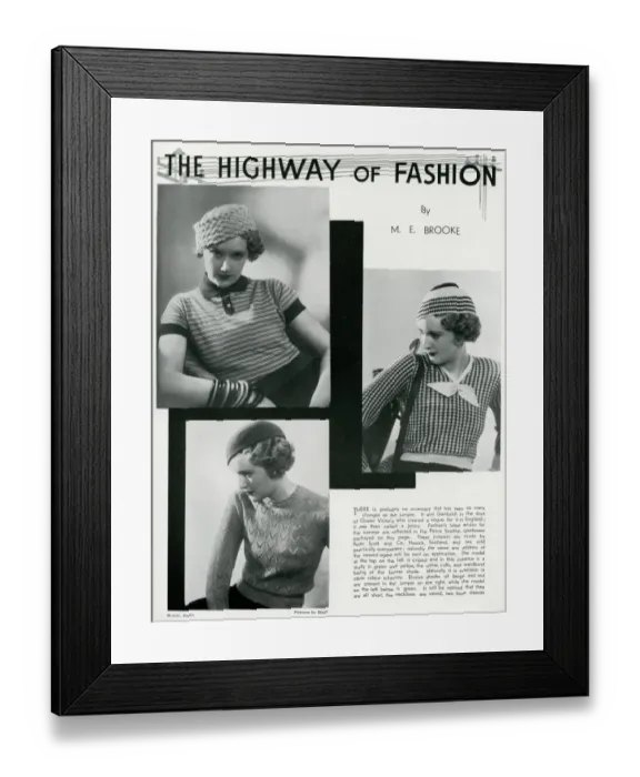 Framed Print : Models wearing fashionable jerseys 1933 Framed Print : Models wearing fashionable jerseys 1933