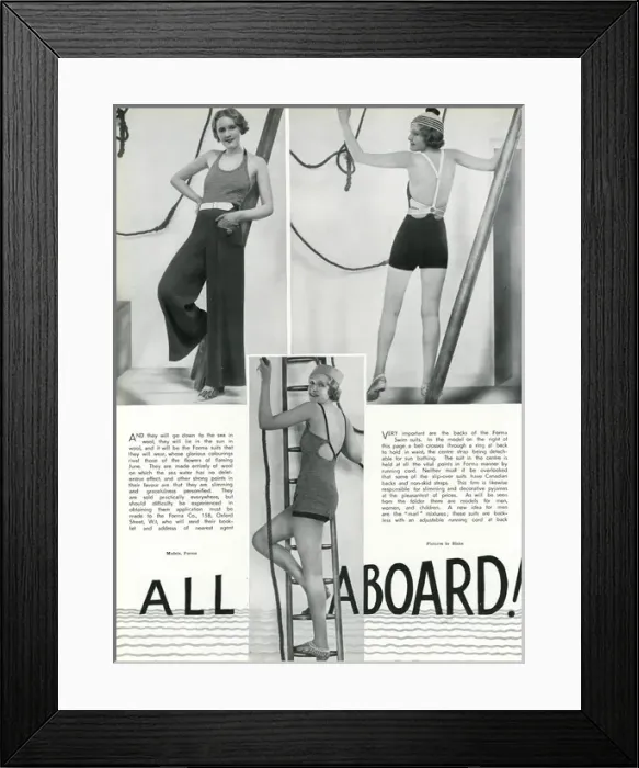 Framed Print : Forma woollen swim suits 1933