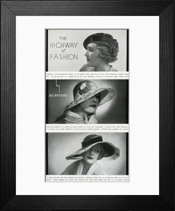 Framed Print : Fashionable hats 1933 Framed Print : Fashionable hats 1933