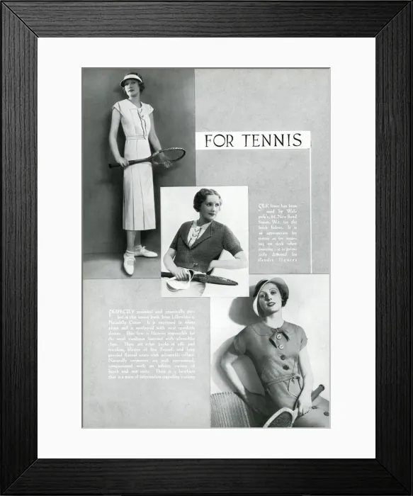 Framed Print : Fashion for tennis 1933 Framed Print : Fashion for tennis 1933