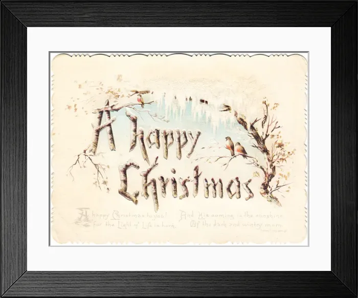Framed Print : Robins in the ice and snow on a Christmas card Framed Print : Robins in the ice and snow on a Christmas card