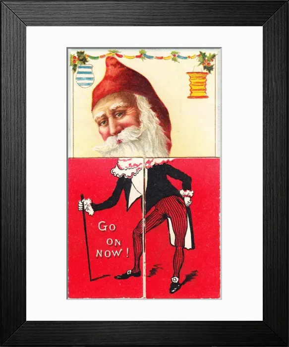 Framed Print : Father Christmas on a Christmas card Framed Print : Father Christmas on a Christmas card