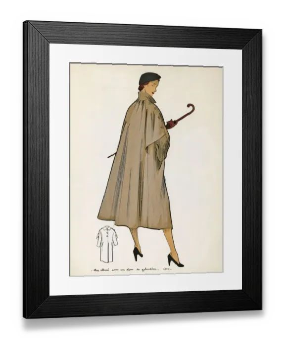 Framed Print : French Fashions - 1950s Framed Print : French Fashions - 1950s