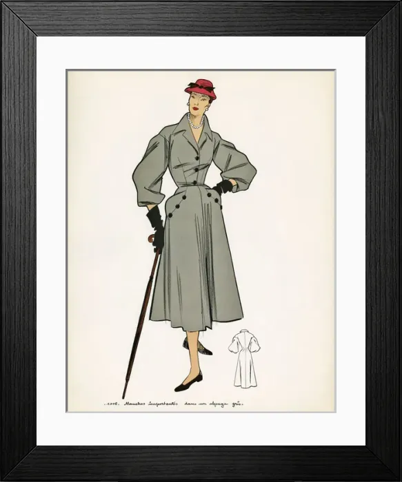 Framed Print : French Fashions - 1950s Framed Print : French Fashions - 1950s