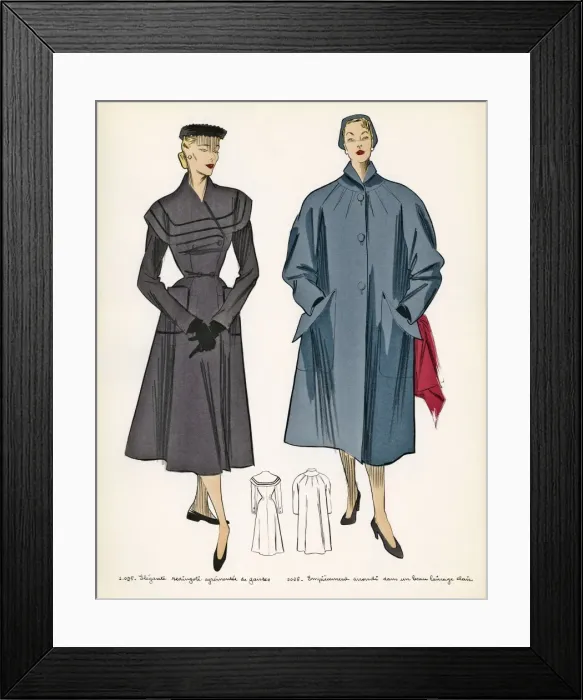 Framed Print : French Fashions - 1950s Framed Print : French Fashions - 1950s