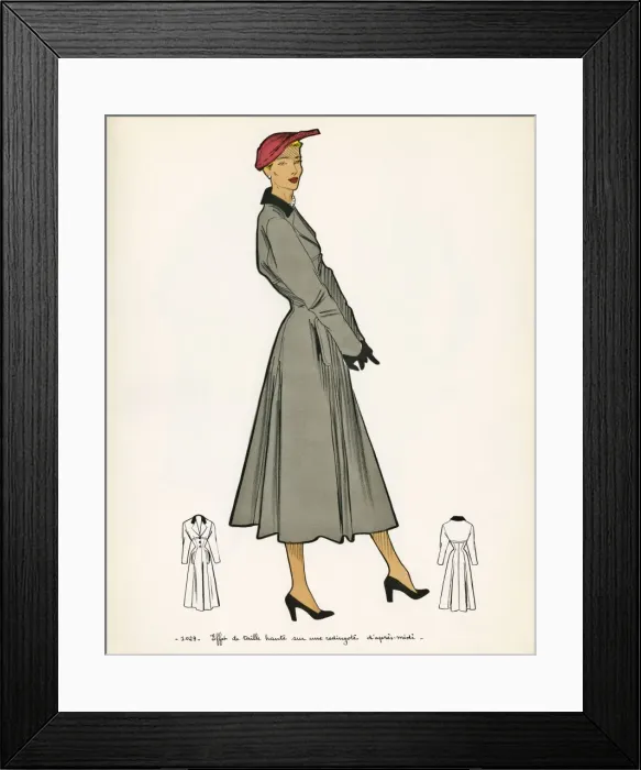 Framed Print : French Fashions - 1950s Framed Print : French Fashions - 1950s