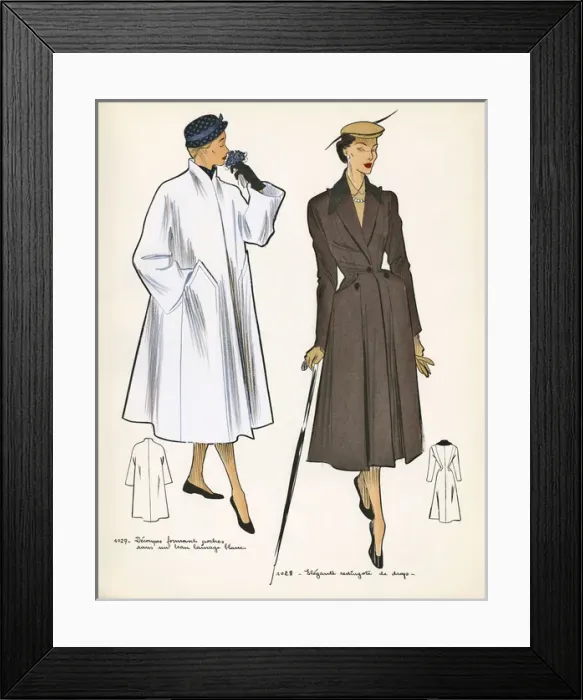 Framed Print : French Fashions - 1950s Framed Print : French Fashions - 1950s