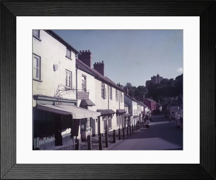 Framed Print : Street scene in Dunster, Somerset Framed Print : Street scene in Dunster, Somerset