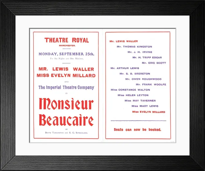 Framed Print : Monsieur Beaucaire by Booth Tarkington & E G Sutherland Framed Print : Monsieur Beaucaire by Booth Tarkington & E G Sutherland