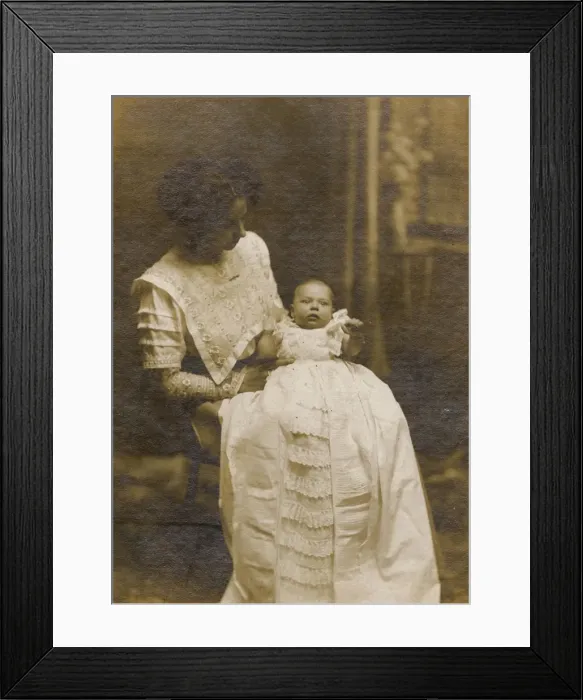 Framed Print : Studio portrait, young mother and baby Framed Print : Studio portrait, young mother and baby