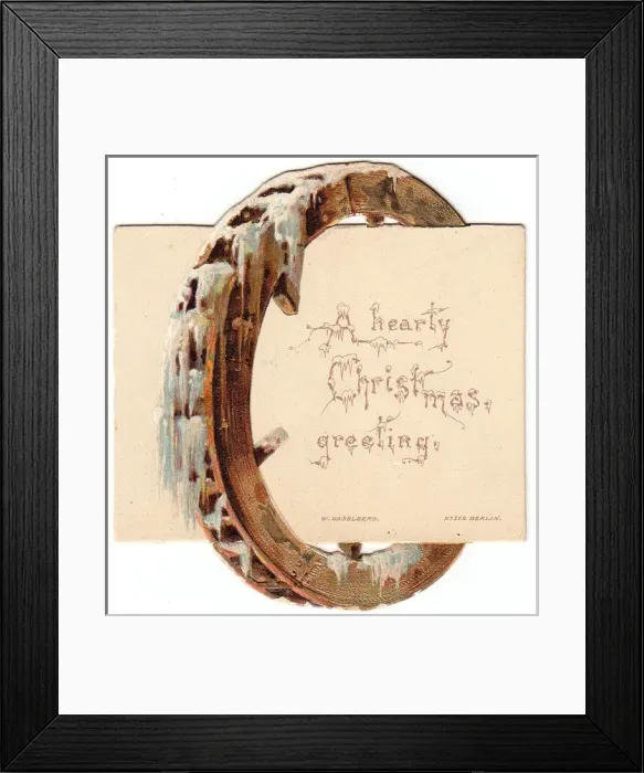 Framed Print : Mill wheel with ice and snow on a Christmas card Framed Print : Mill wheel with ice and snow on a Christmas card