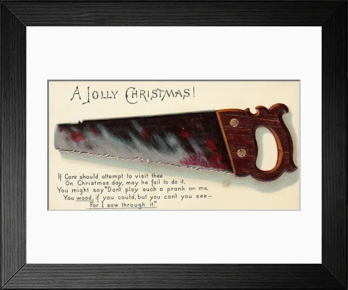 Framed Print : A saw on a Christmas card Framed Print : A saw on a Christmas card