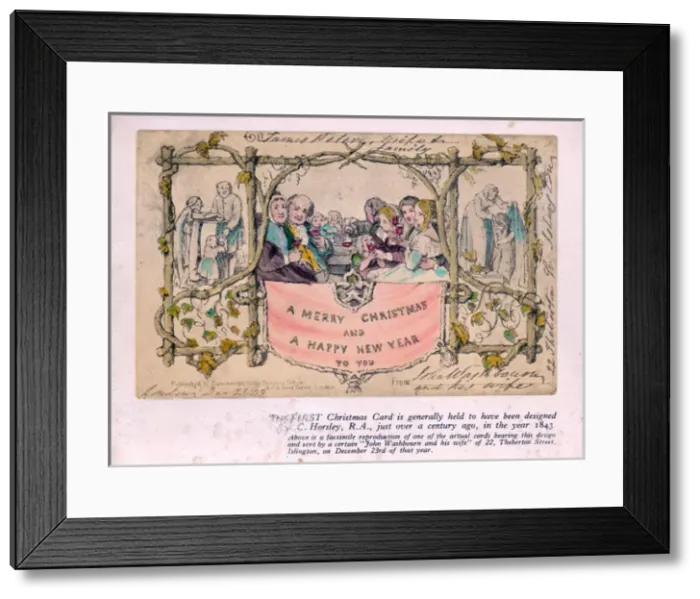Framed Print : Facsimile of early Victorian Christmas card Framed Print : Facsimile of early Victorian Christmas card