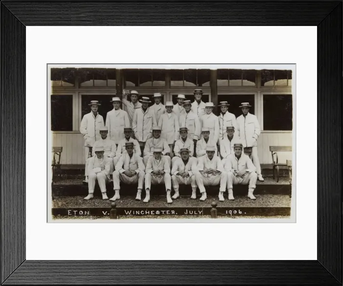Framed Print : Eton and Winchester Cricket Teams - July 1906 Framed Print : Eton and Winchester Cricket Teams - July 1906