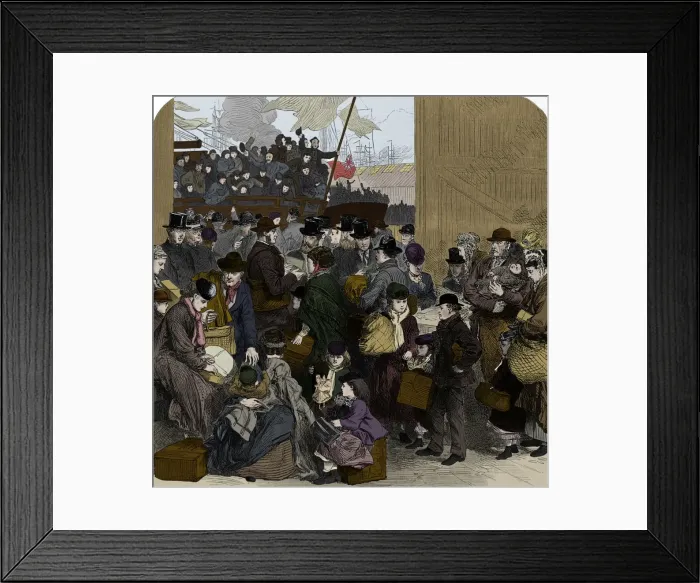 Framed Print : Emigrants about to board the Ganges, London, 1870 Framed Print : Emigrants about to board the Ganges, London, 1870