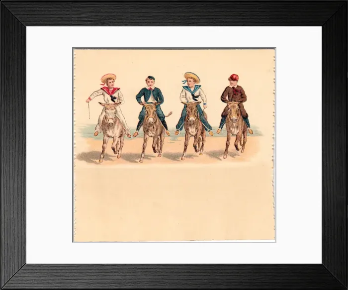 Framed Print : Four boys on a Best Wishes card Framed Print : Four boys on a Best Wishes card