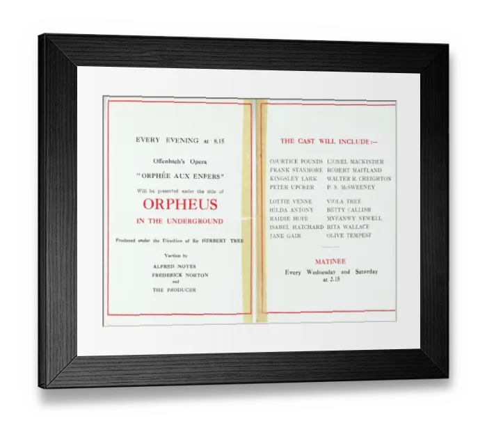 Framed Print : Orpheus in the Underground by Alfred Noyes Framed Print : Orpheus in the Underground by Alfred Noyes