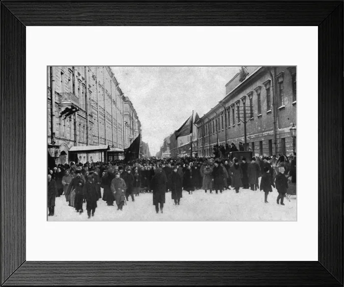 Framed Print : Revolutionists marching to Duma, Petrograd, Russia Framed Print : Revolutionists marching to Duma, Petrograd, Russia