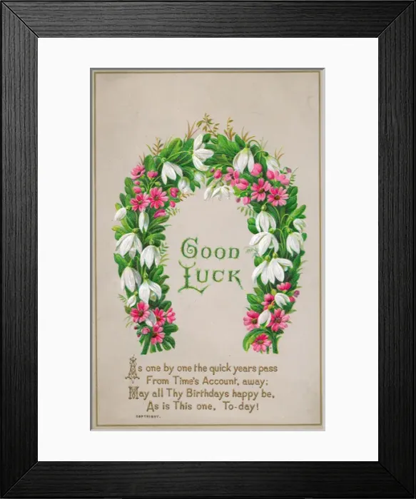 Framed Print : Pink and white flowers on a birthday card Framed Print : Pink and white flowers on a birthday card