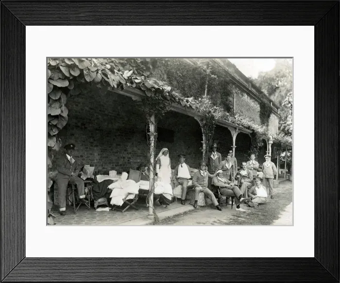 Framed Print : Group on rear verandah, Quex Park Framed Print : Group on rear verandah, Quex Park