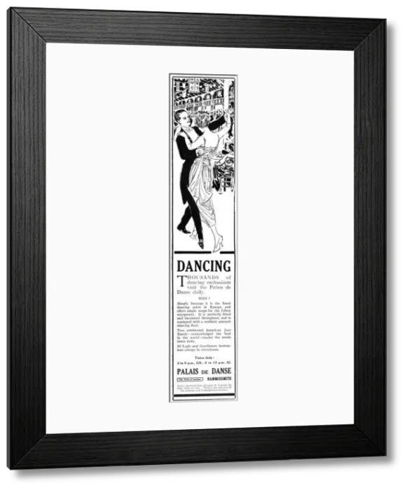 Framed Print : Advertisement for the Palais de Danse, Hammersmith, 1919 Framed Print : Advertisement for the Palais de Danse, Hammersmith, 1919