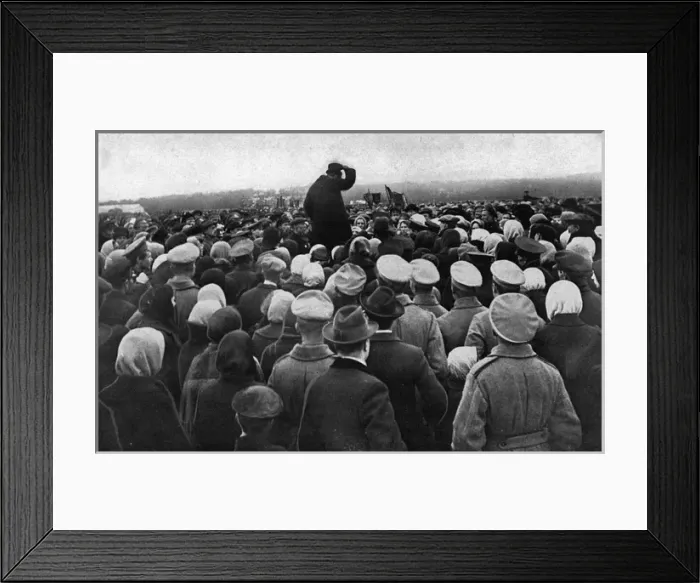 Framed Print : Public gathering around a speaker during Revolution, Russia Framed Print : Public gathering around a speaker during Revolution, Russia