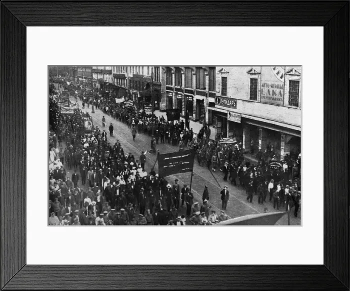 Framed Print : Anti-capitalist parade in a Russian street Framed Print : Anti-capitalist parade in a Russian street
