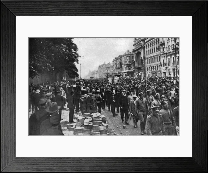 Framed Print : Bolshevik parade in a street during Revolution, Russia Framed Print : Bolshevik parade in a street during Revolution, Russia
