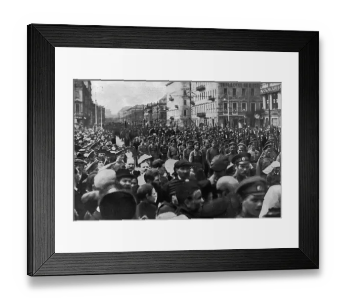 Framed Print : Loyal parade in a street during Revolution, Russia Framed Print : Loyal parade in a street during Revolution, Russia