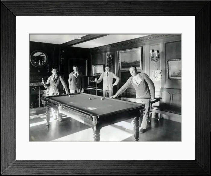 Framed Print : Four Patients playing billiards, Quex Park Framed Print : Four Patients playing billiards, Quex Park