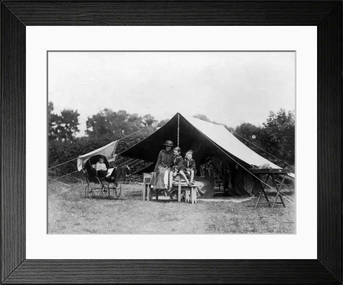 Framed Print : Family camp, Quex Park Framed Print : Family camp, Quex Park