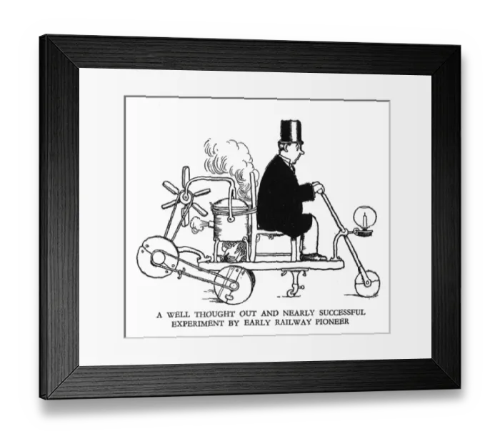 Framed Print : Vignette illustration, Railway Ribaldry by W Heath Robinson Framed Print : Vignette illustration, Railway Ribaldry by W Heath Robinson
