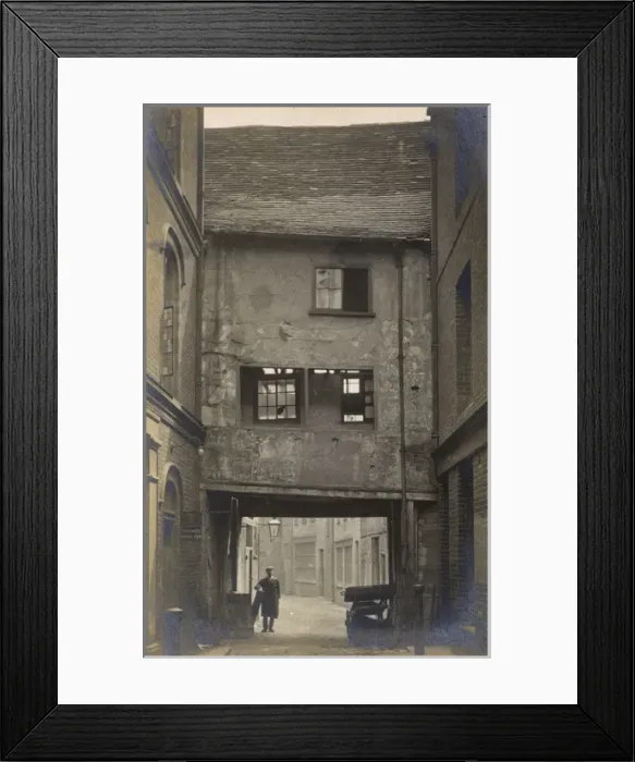 Framed Print : Ramshackle alley with sign for University Musical Club Framed Print : Ramshackle alley with sign for University Musical Club