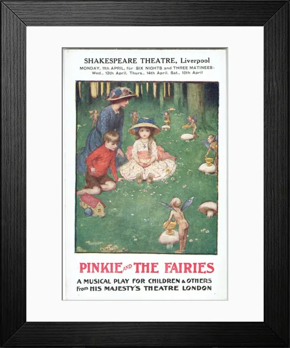 Framed Print : Pinke and the Fairies by W Graham Robertson Framed Print : Pinke and the Fairies by W Graham Robertson