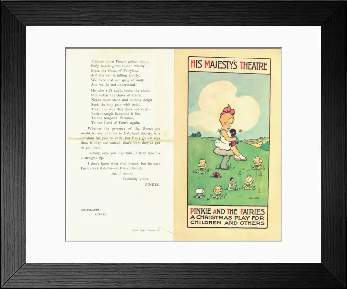 Framed Print : Pinkie and the Fairies by W Graham Robertson Framed Print : Pinkie and the Fairies by W Graham Robertson