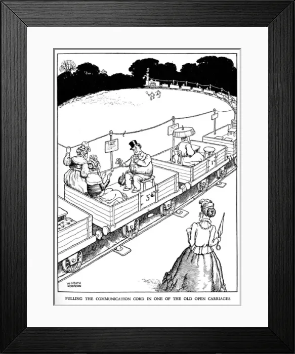 Framed Print : Illustration, Railway Ribaldry by W Heath Robinson Framed Print : Illustration, Railway Ribaldry by W Heath Robinson
