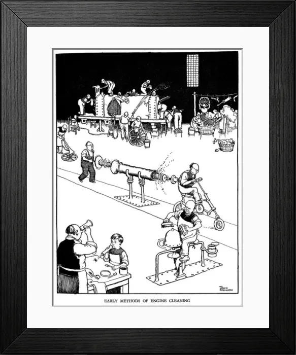 Framed Print : Illustration, Railway Ribaldry by W Heath Robinson Framed Print : Illustration, Railway Ribaldry by W Heath Robinson