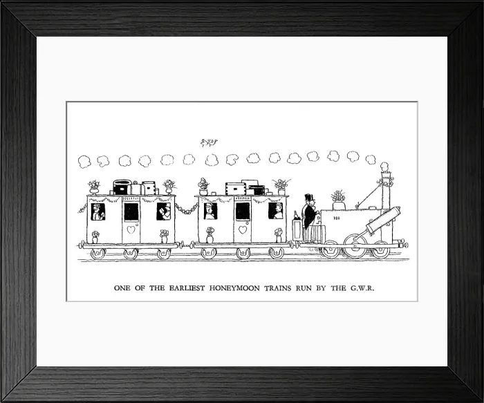 Framed Print : Vignette illustration, Railway Ribaldry by W Heath Robinson Framed Print : Vignette illustration, Railway Ribaldry by W Heath Robinson