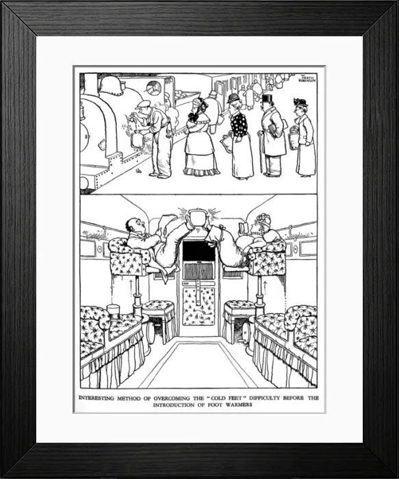 Framed Print : Illustration, Railway Ribaldry by W Heath Robinson Framed Print : Illustration, Railway Ribaldry by W Heath Robinson