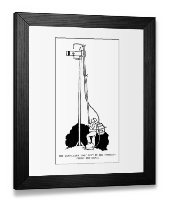 Framed Print : Vignette illustration, Railway Ribaldry by W Heath Robinson Framed Print : Vignette illustration, Railway Ribaldry by W Heath Robinson