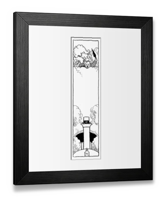 Framed Print : Vignette illustration, Railway Ribaldry by W Heath Robinson Framed Print : Vignette illustration, Railway Ribaldry by W Heath Robinson