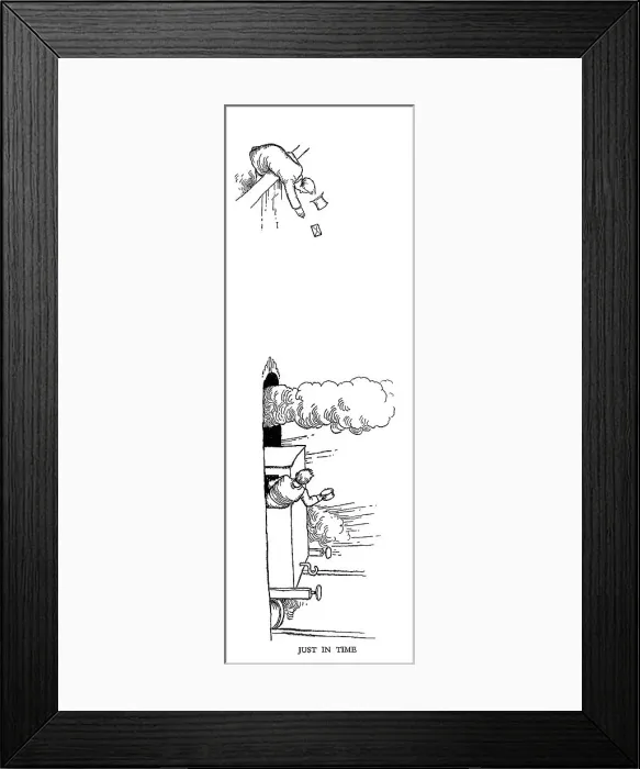 Framed Print : Vignette illustration, Railway Ribaldry by W Heath Robinson Framed Print : Vignette illustration, Railway Ribaldry by W Heath Robinson