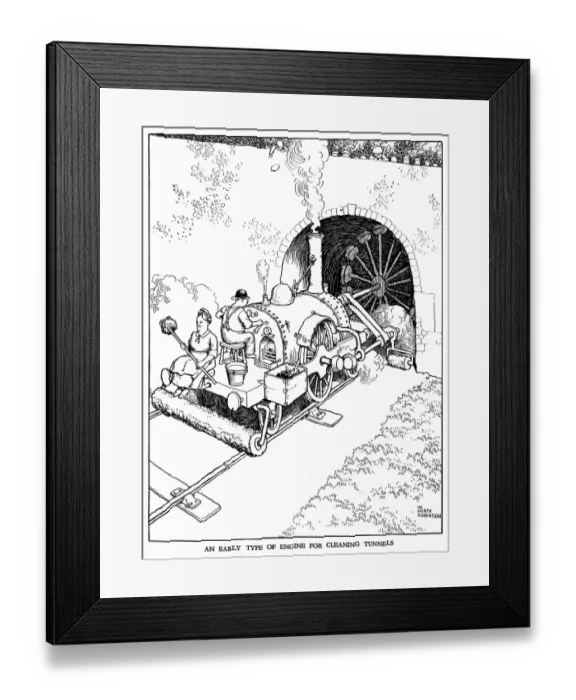 Framed Print : Illustration, Railway Ribaldry by W Heath Robinson Framed Print : Illustration, Railway Ribaldry by W Heath Robinson