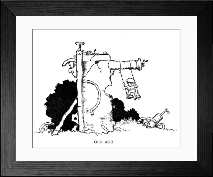 Framed Print : Vignette illustration, Railway Ribaldry by W Heath Robinson Framed Print : Vignette illustration, Railway Ribaldry by W Heath Robinson