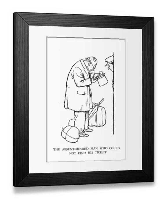 Framed Print : Vignette illustration, Railway Ribaldry by W Heath Robinson Framed Print : Vignette illustration, Railway Ribaldry by W Heath Robinson