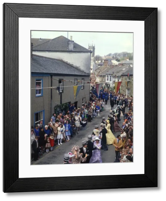Framed Print : People taking part in Helston Floral Dance, Cornwall Framed Print : People taking part in Helston Floral Dance, Cornwall