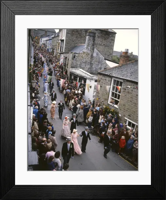 Framed Print : People taking part in Helston Floral Dance, Cornwall Framed Print : People taking part in Helston Floral Dance, Cornwall