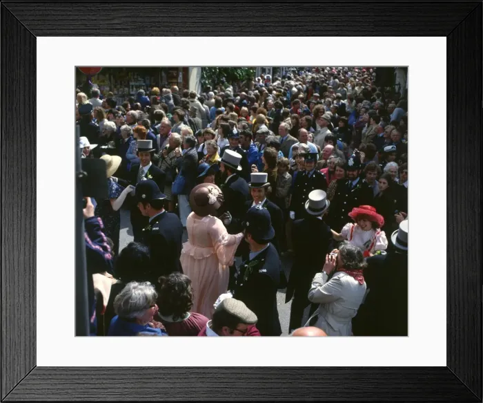 Framed Print : People taking part in Helston Floral Dance, Cornwall Framed Print : People taking part in Helston Floral Dance, Cornwall