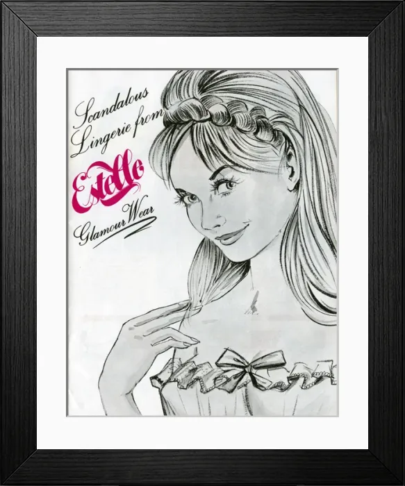 Framed Print : Estelle Lingerie Glamour Wear - catalogue cover Framed Print : Estelle Lingerie Glamour Wear - catalogue cover